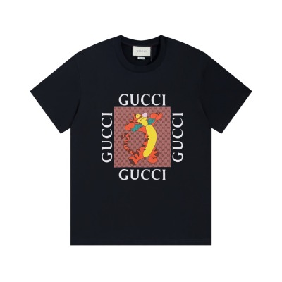 PK Gucci - Tigger Print Short Sleeve Black T-Shirt 01