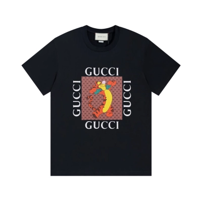 PK Gucci - Tigger Print Short Sleeve Black T-Shirt 01