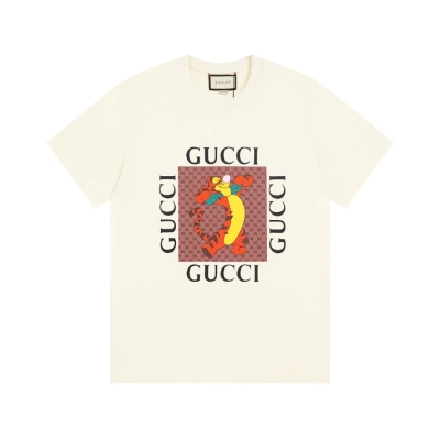 PK Gucci - Tigger Print Short Sleeve White T-Shirt 01