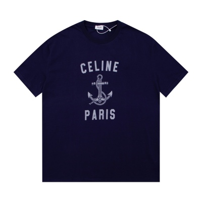 Celine-Anchor Print Short Sleeve Black T-Shirt 01