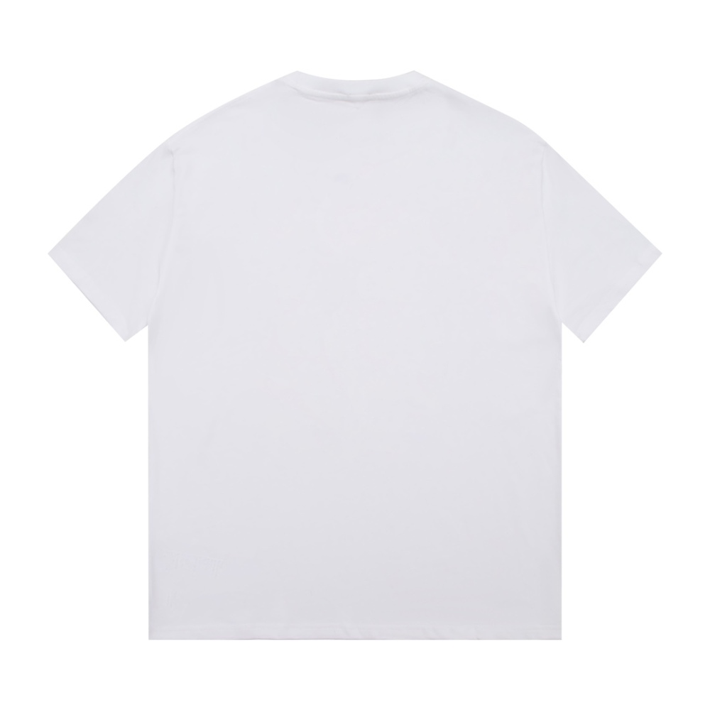 Celine-Anchor Print Short Sleeve White T-Shirt
