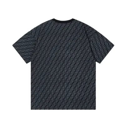 Fendi- all over printed short sleeves black T-Shirt 01