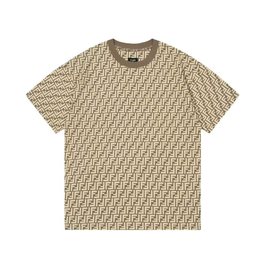 Fendi-all over printed short sleeves brown T-Shirt