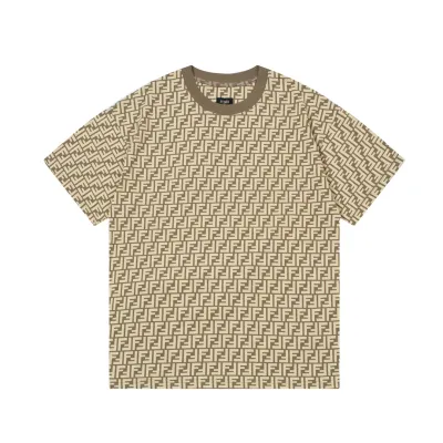 Fendi-all over printed short sleeves brown T-Shirt 01