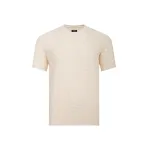 Fendi-Classic Embroidered Jacquard Short Sleeve Beige T-Shirt