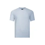 Fendi-Classic Embroidered Jacquard Short Sleeve Blue T-Shirt