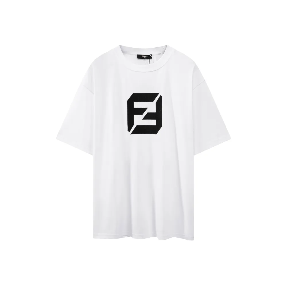 Fendi-classic embroidered short sleeves T-Shirt