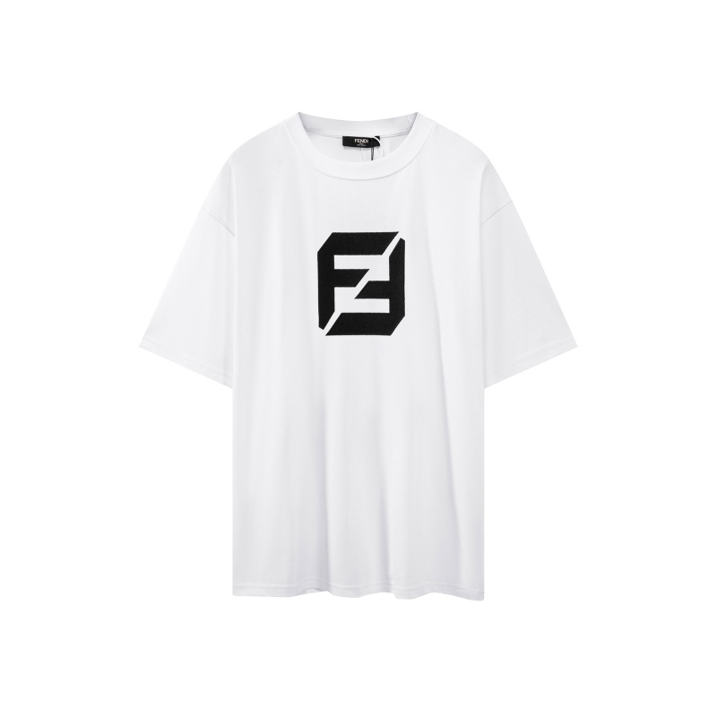 Fendi-classic embroidered short sleeves T-Shirt
