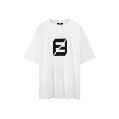 Fendi-classic embroidered short sleeves T-Shirt 01