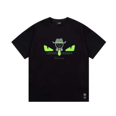 Fendi-FENDI Gremlins print black T-shirt 01