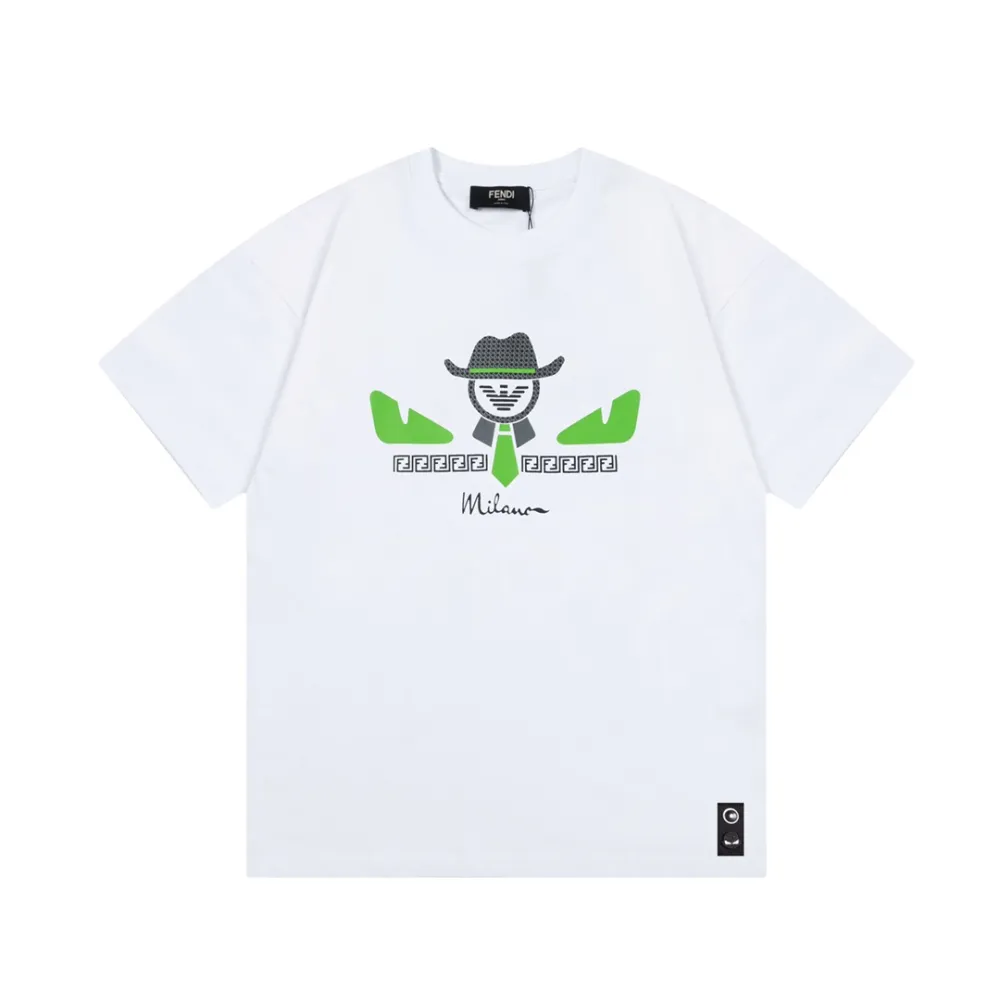 Fendi-FENDI Gremlins print white T-shirt