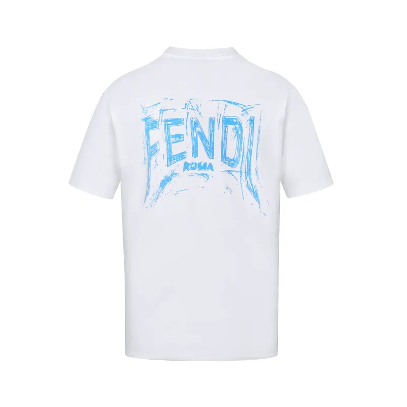 Fendi-graffiti round neck short sleeves T-Shirt