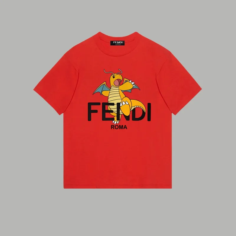 Fendi-Year of the Dragon Series Pokémon Collaboration Printed Short Sleeves T-Shirt