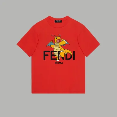 Fendi-Year of the Dragon Series Pokémon Collaboration Printed Short Sleeves T-Shirt 01