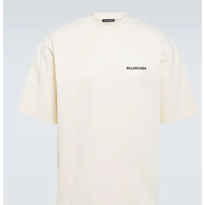 Balenciaga Logo cotton-blend jersey T-shirt 01