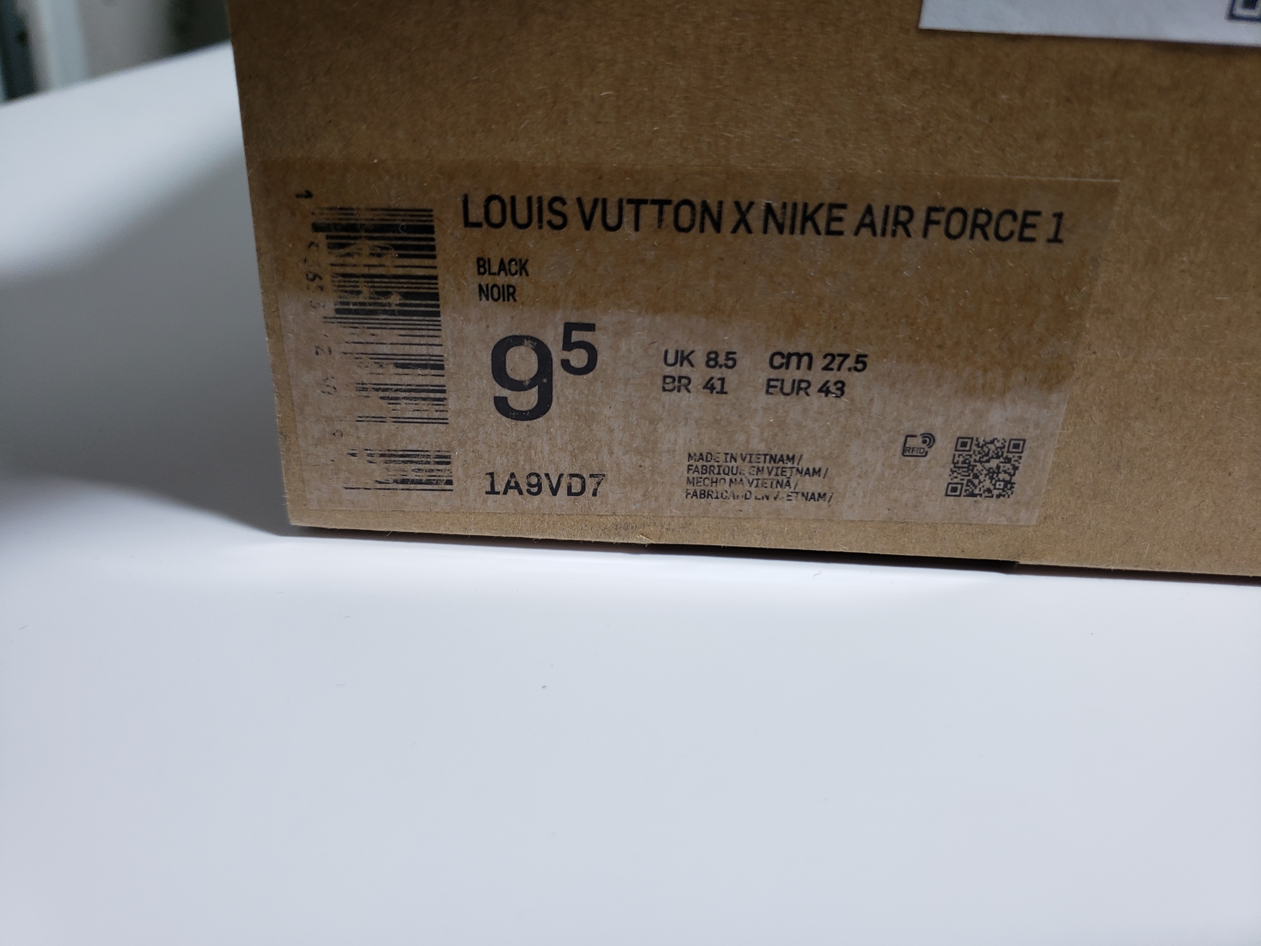 LJR Louis Vuitton x Nike Air Force 1 All Black,1A9VD7
