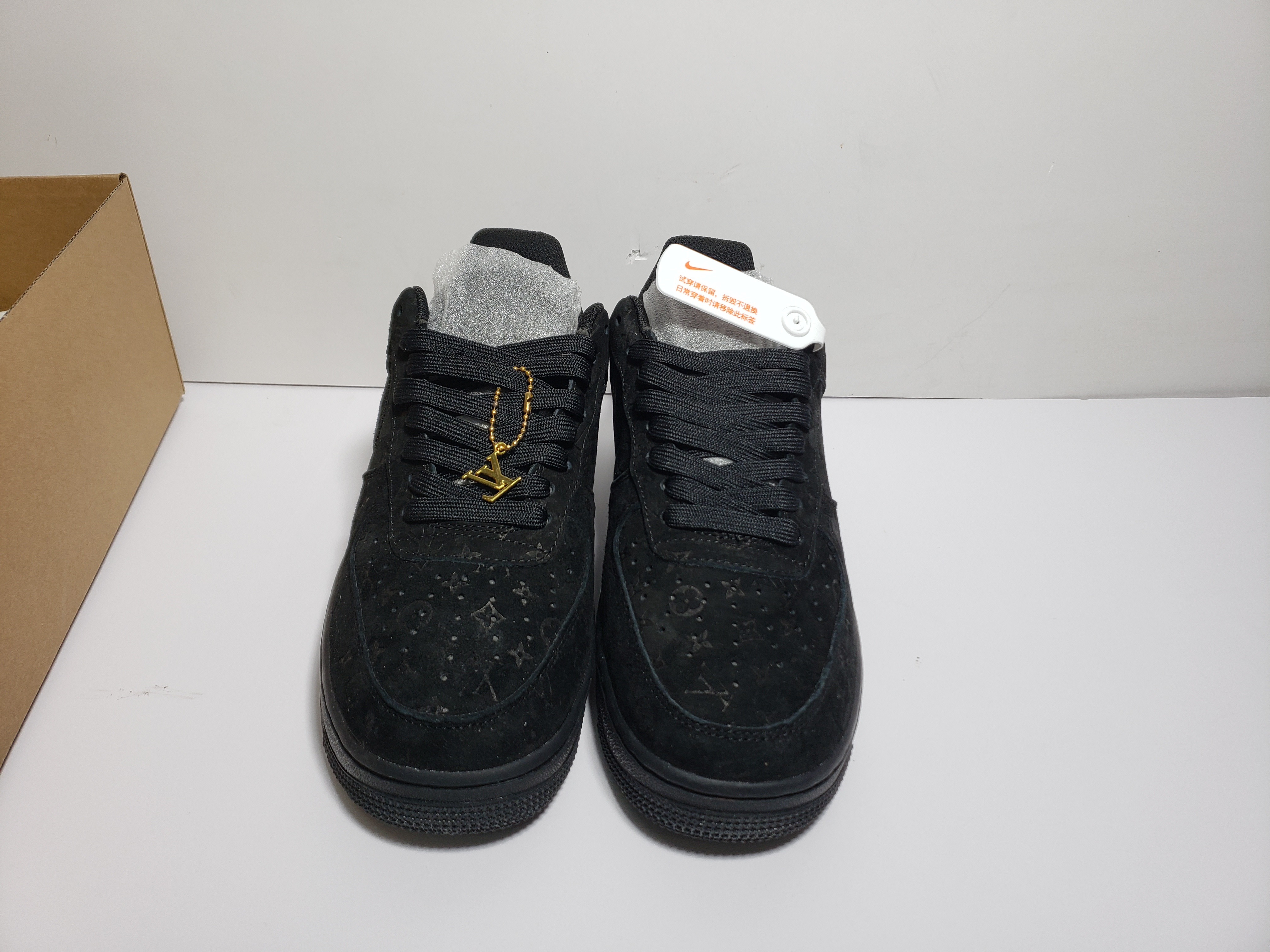 LJR Louis Vuitton x Nike Air Force 1 All Black,1A9VD7