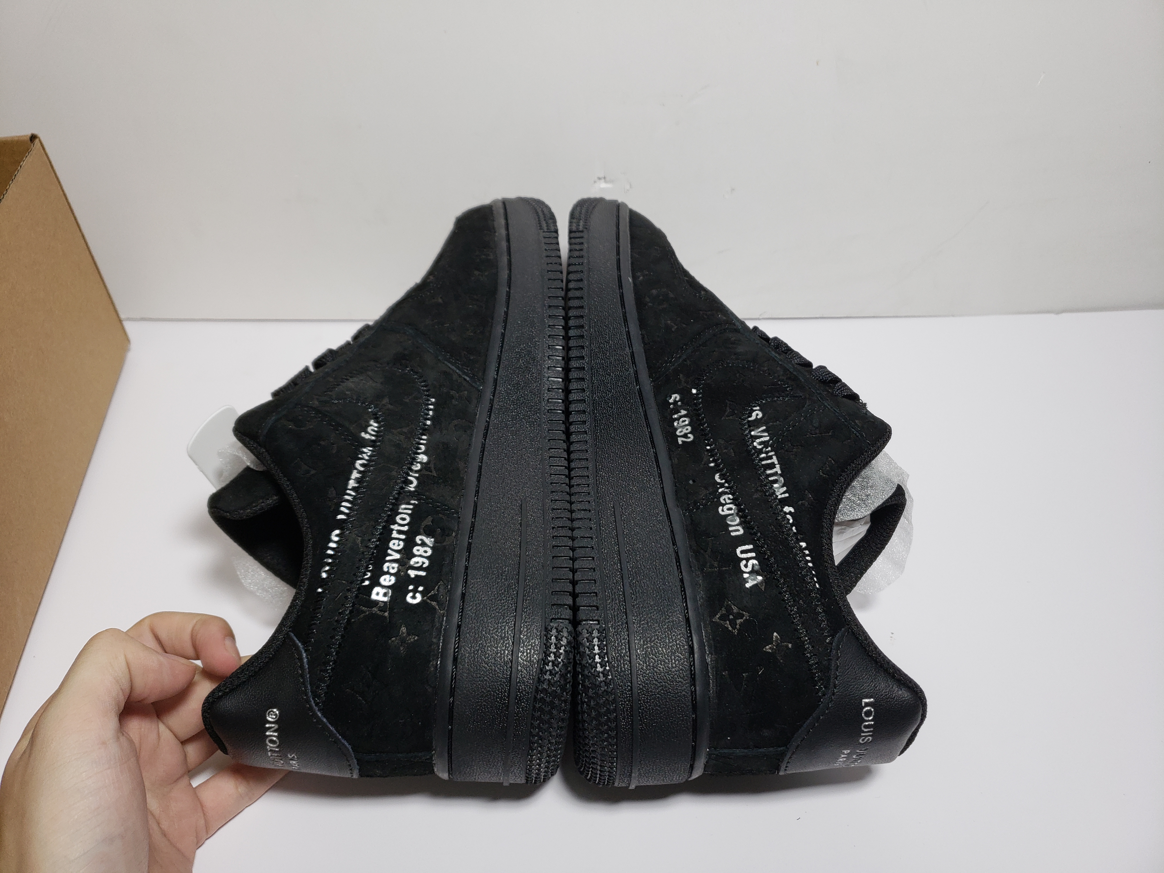 LJR Louis Vuitton x Nike Air Force 1 All Black,1A9VD7