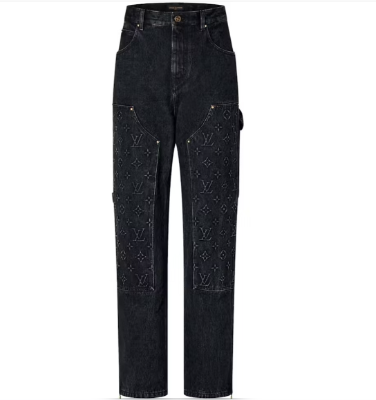 Louis Vuitton Black Monogram Carpenter Pants