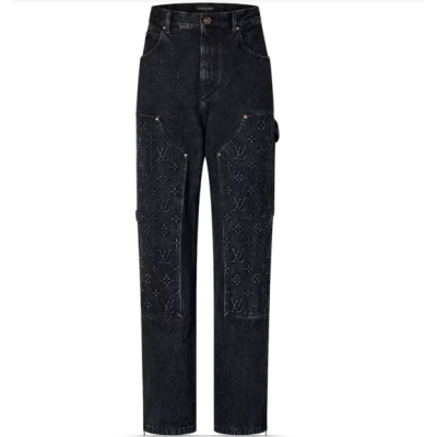Louis Vuitton Black Monogram Carpenter Pants 01