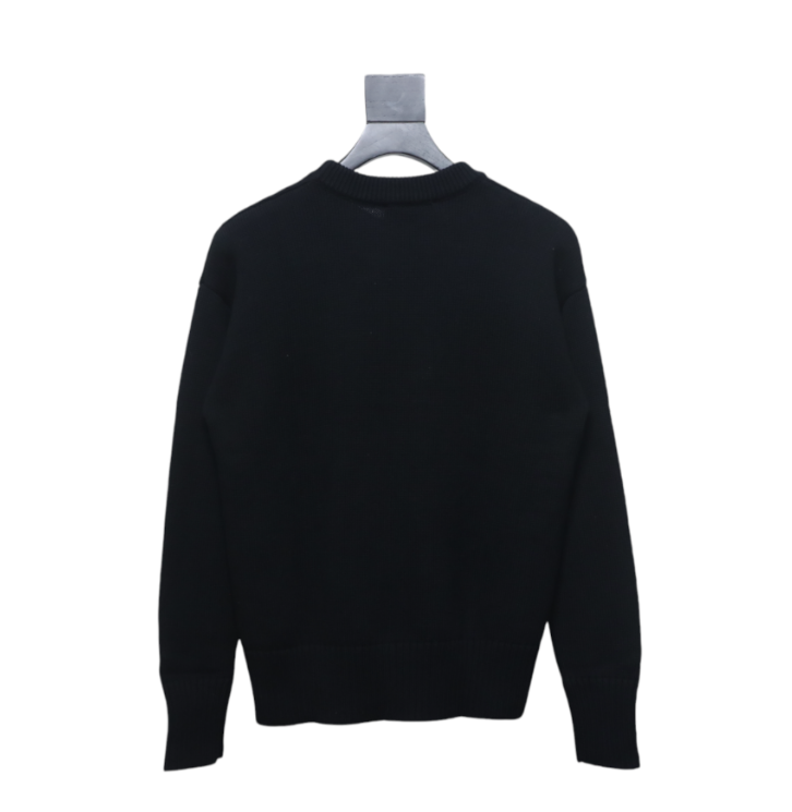 AMI PARIS 21FW heart embroidered crew neck sweater