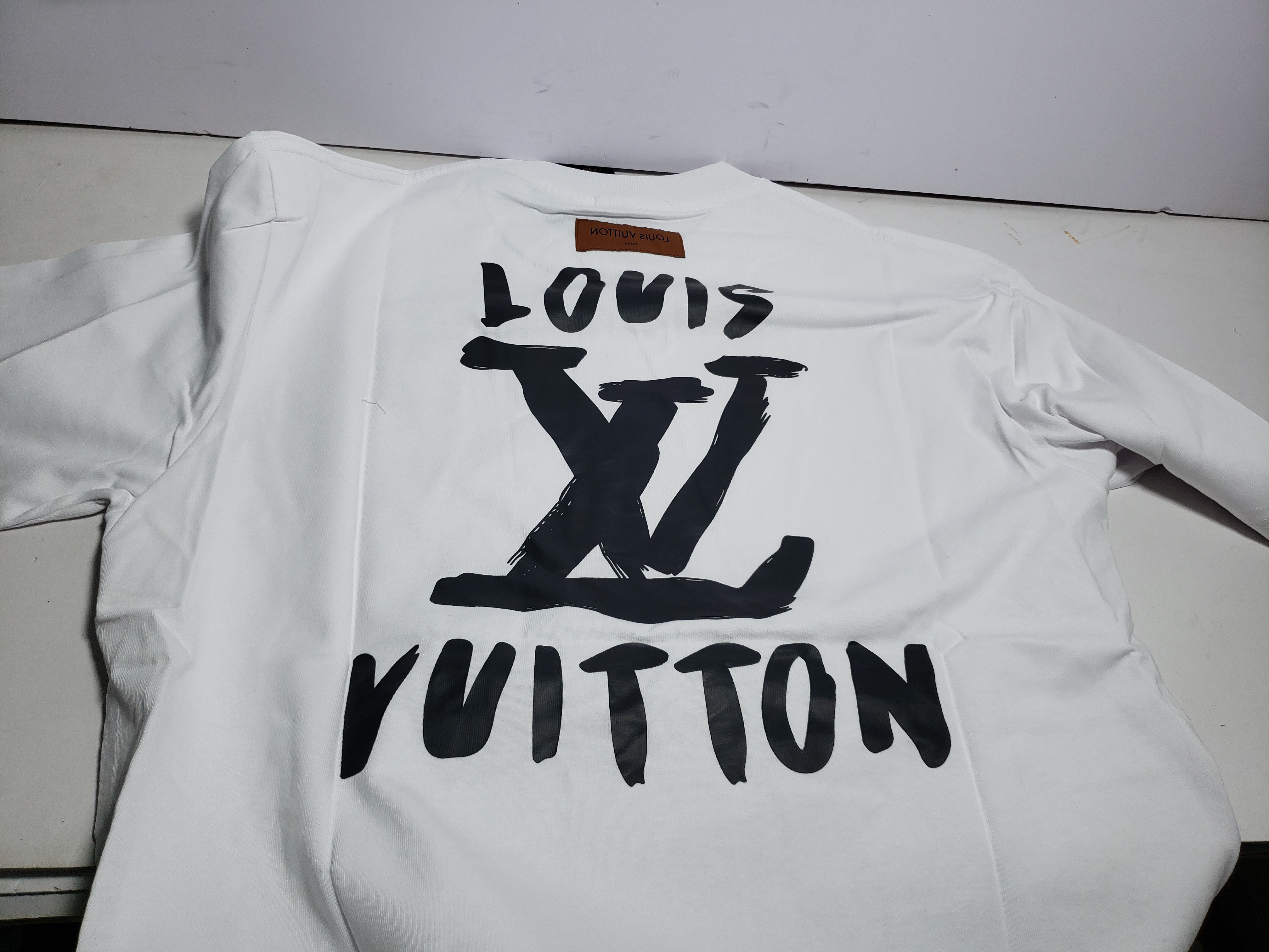 Louis Vuitton hand-painted large letter LOGO T-Shirts white
