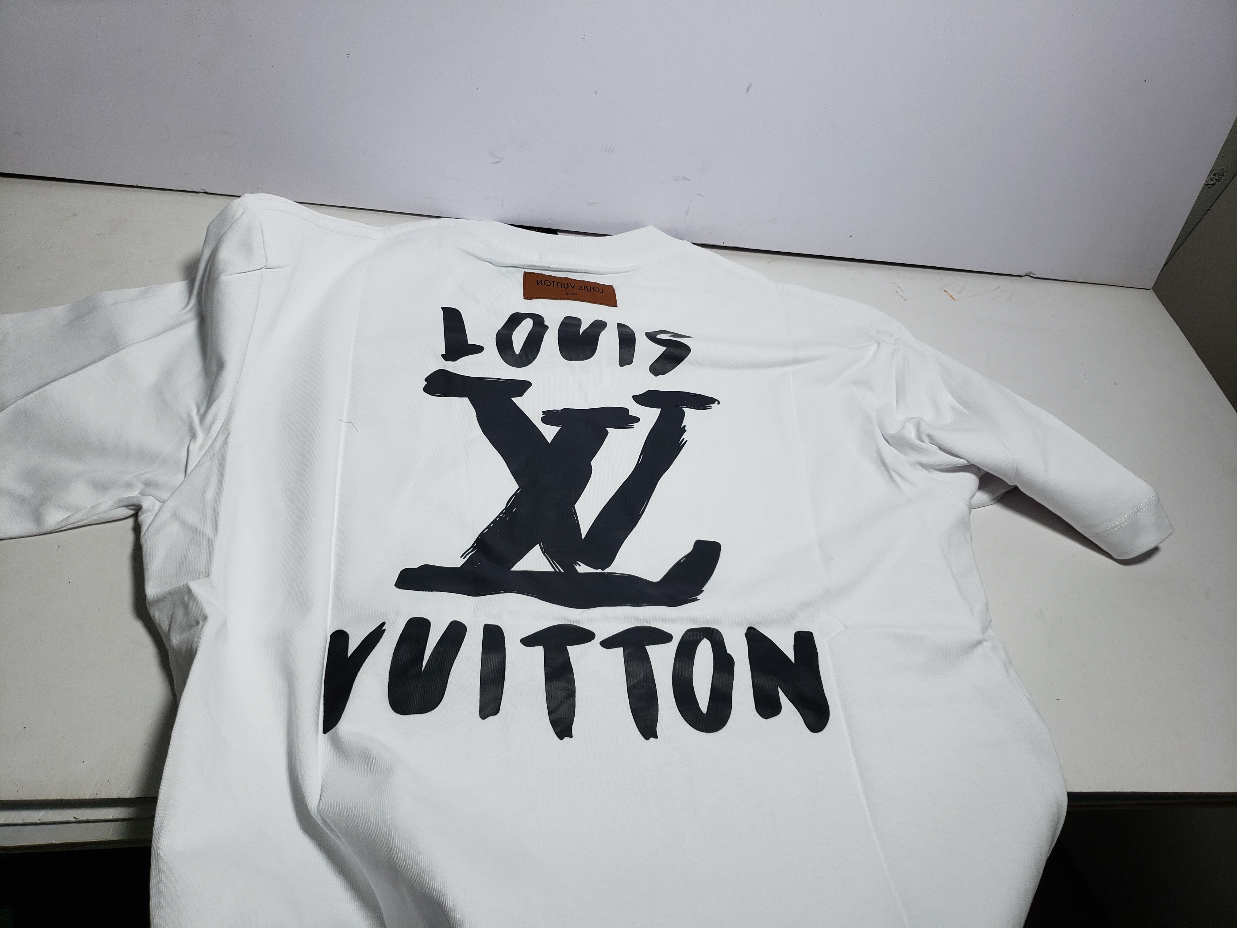 Louis Vuitton hand-painted large letter LOGO T-Shirts white