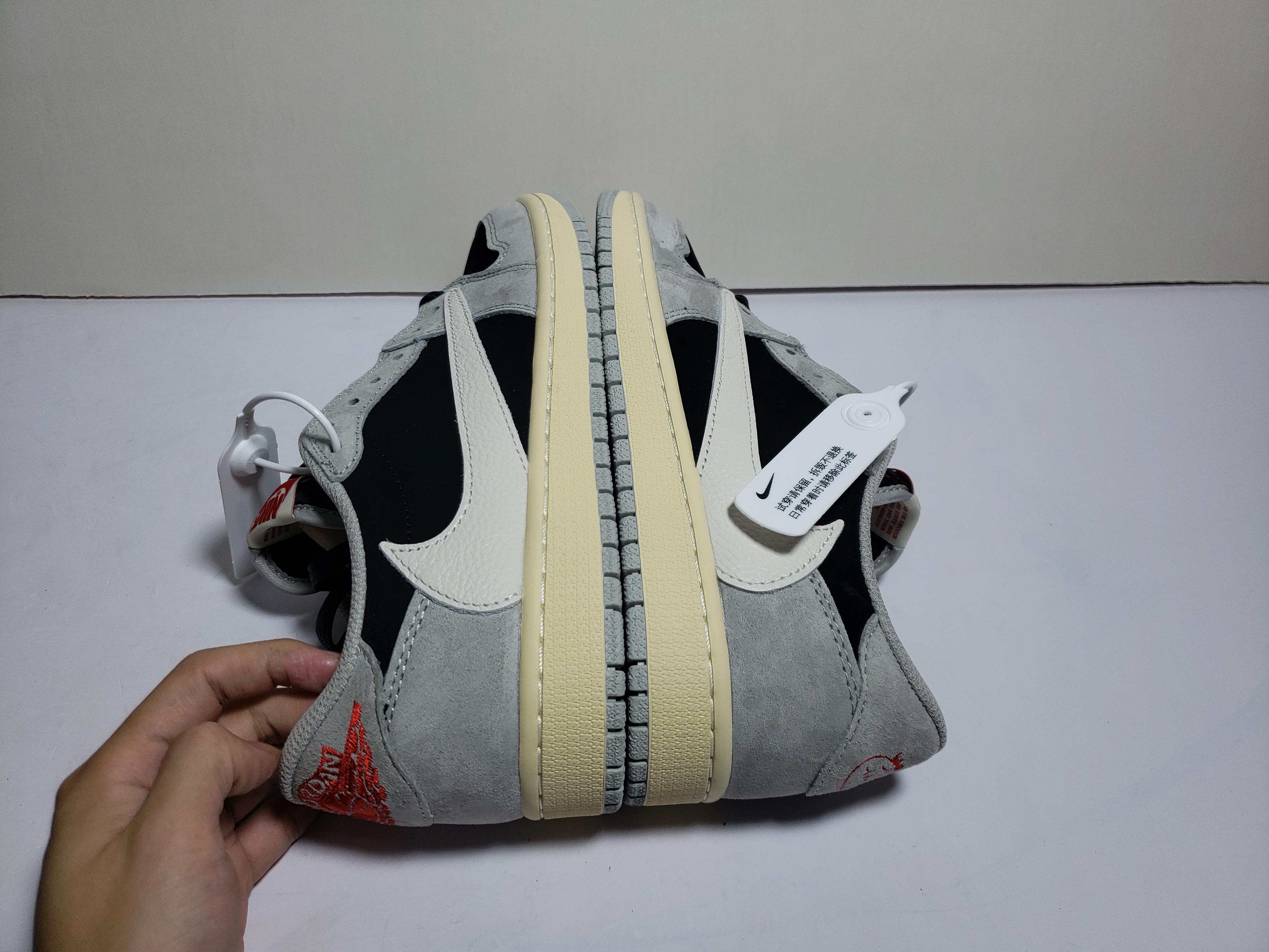 LJR Jordan 1 x Travis Scott Low White Grey Low Gang,DM7866-010
