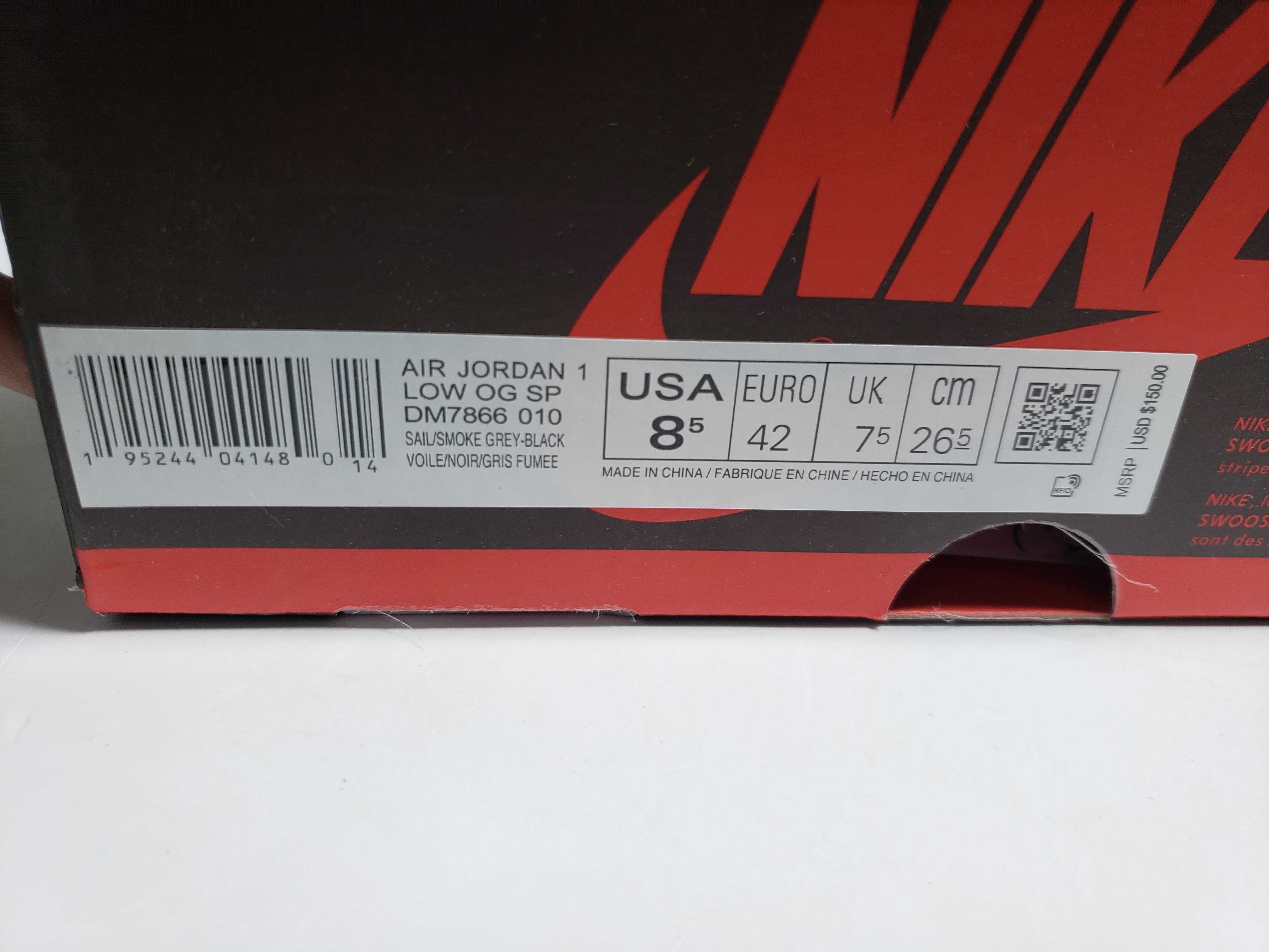 LJR Jordan 1 x Travis Scott Low White Grey Low Gang,DM7866-010