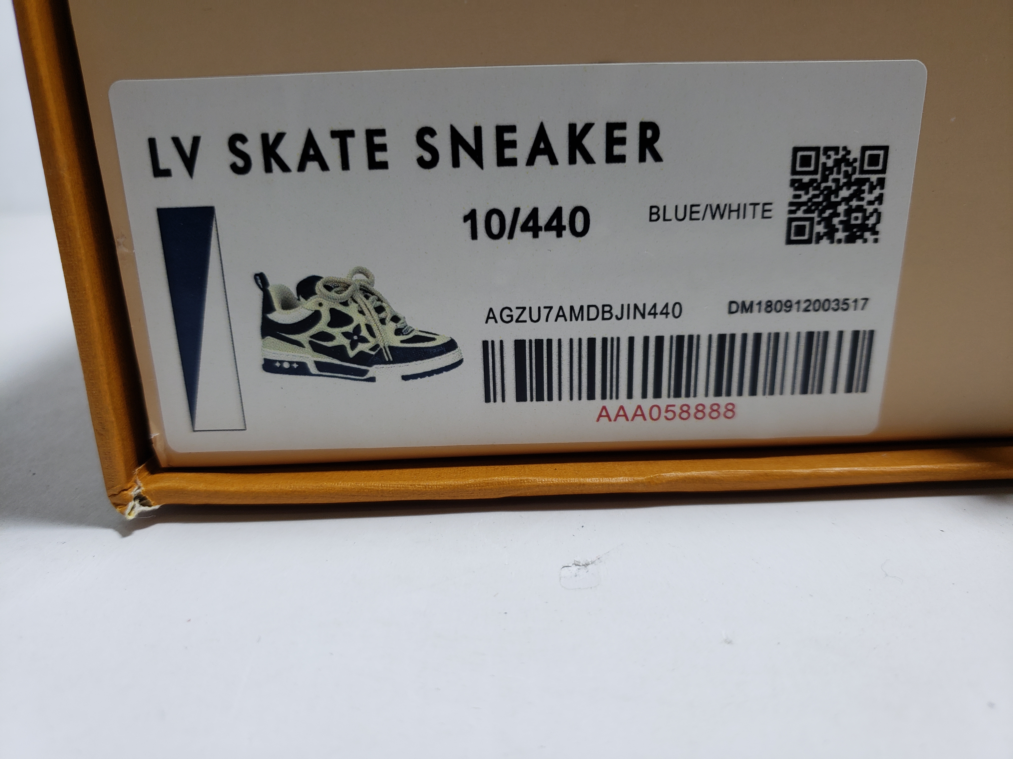 LJR Louis Vuitton Leather lace up Fashionable Board Shoes Blue