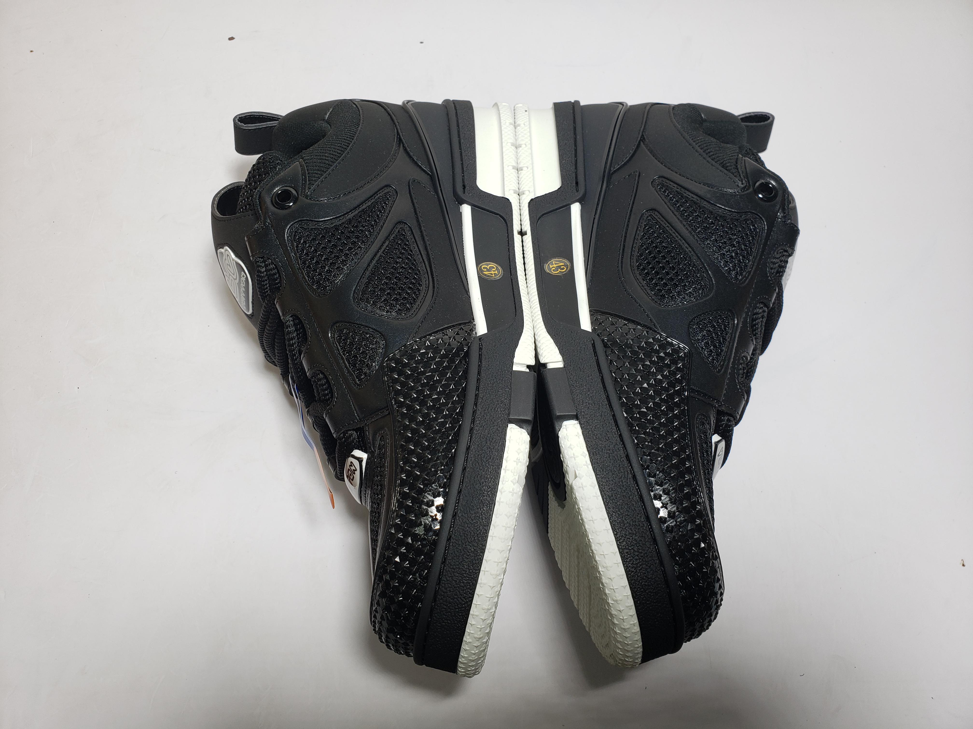 LJR Louis Vuitton Leather lace up Fashionable Board Shoes Black