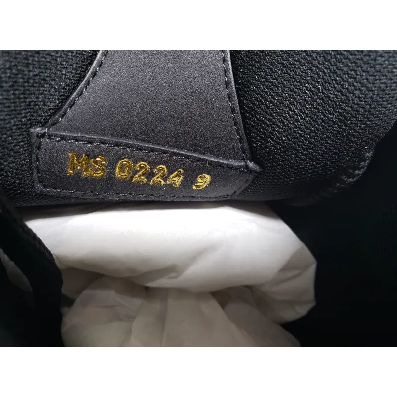 LJR Louis Vuitton Leather lace up Fashionable Board Shoes Black