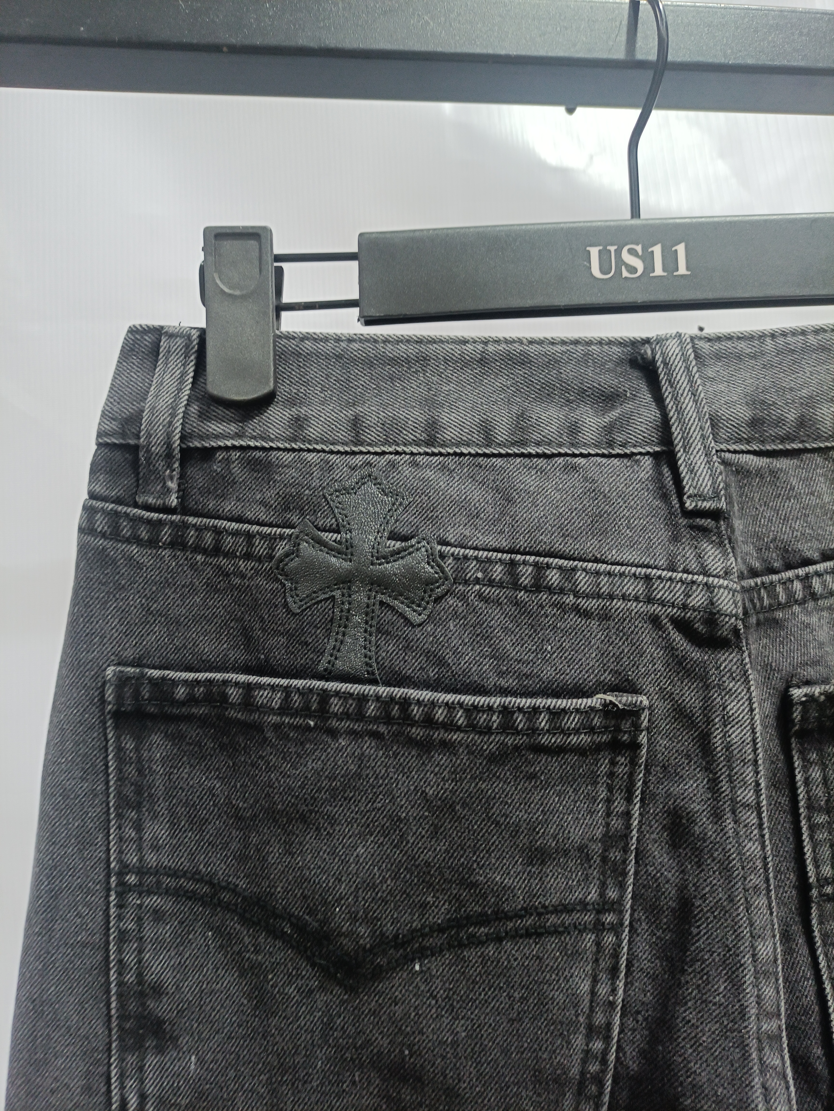 Chrome Hearts leather cross Jeans 2