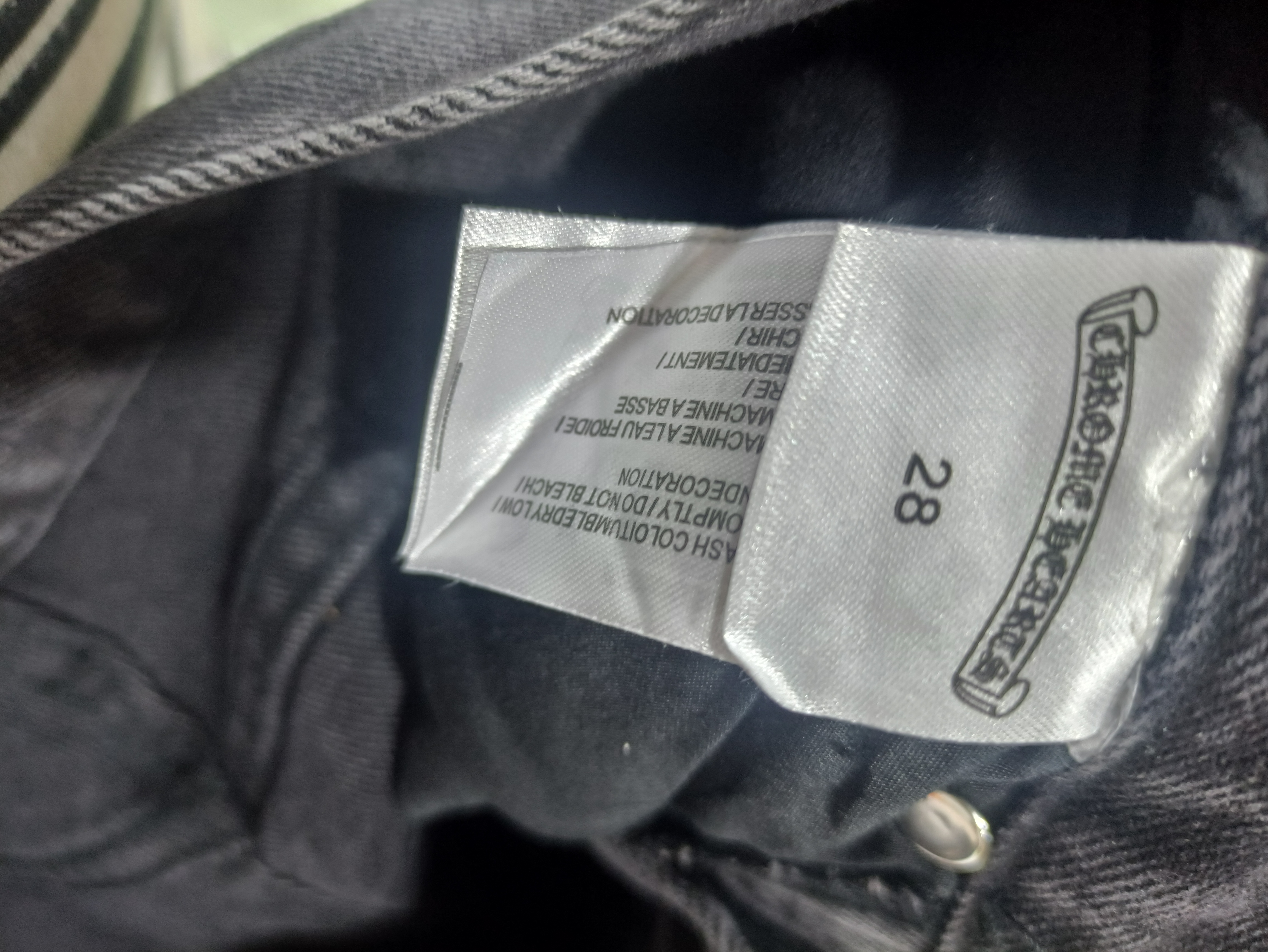 Chrome Hearts leather cross Jeans 2