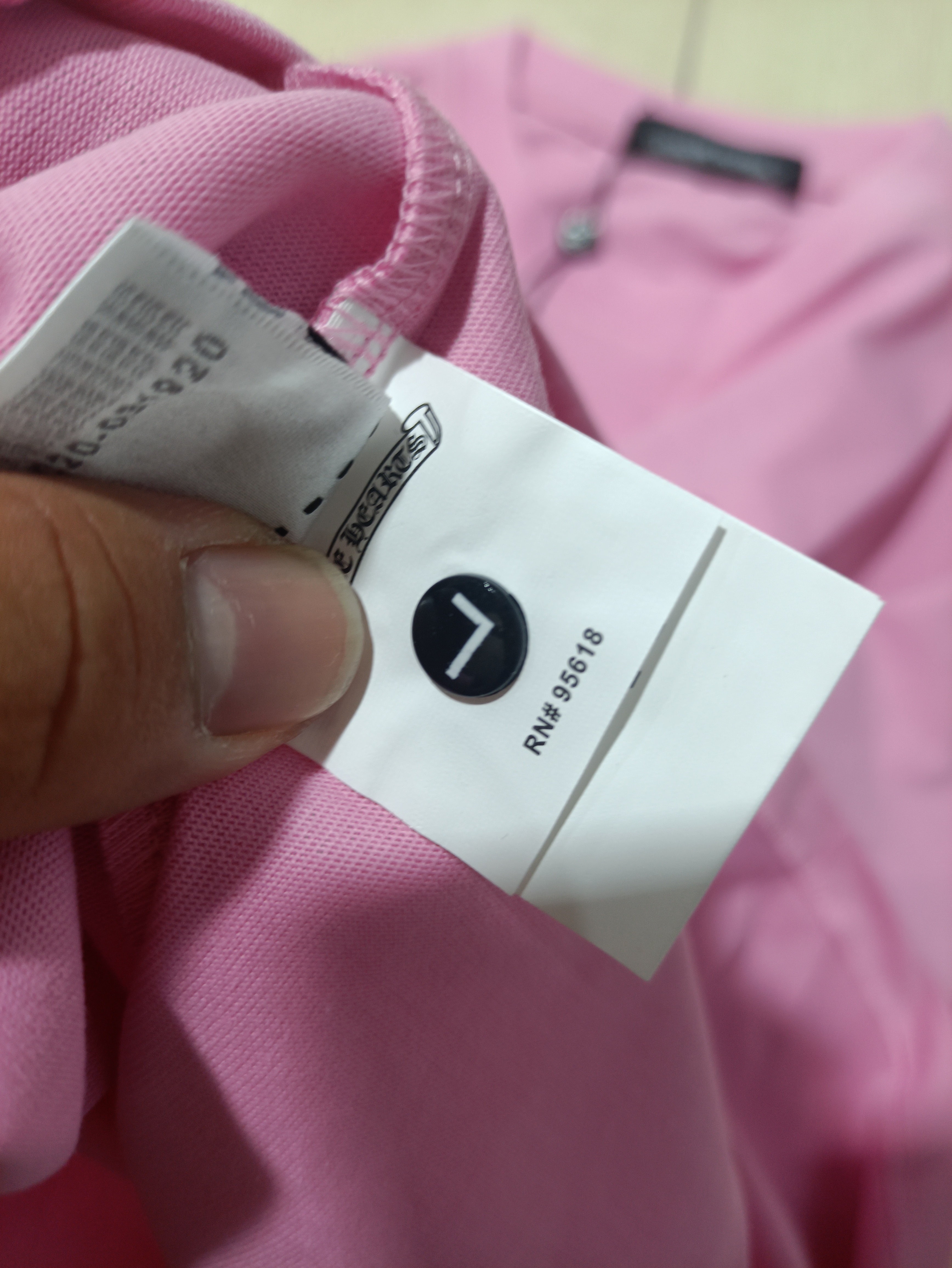 Chrome Hearts pink leather horseshoe T-Shirts pink