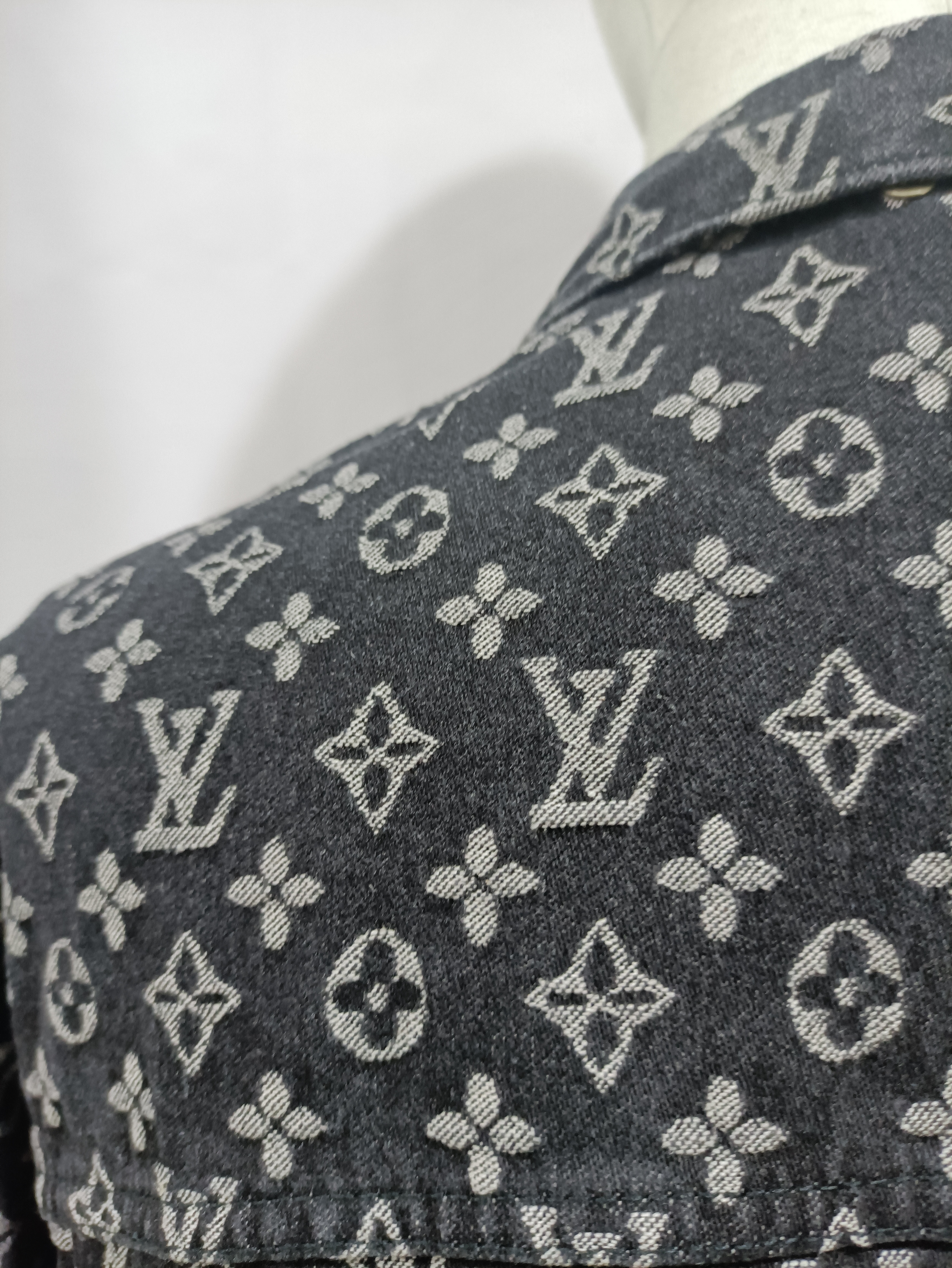 Louis Vuitton all-over simple jacquard logo denim jacket