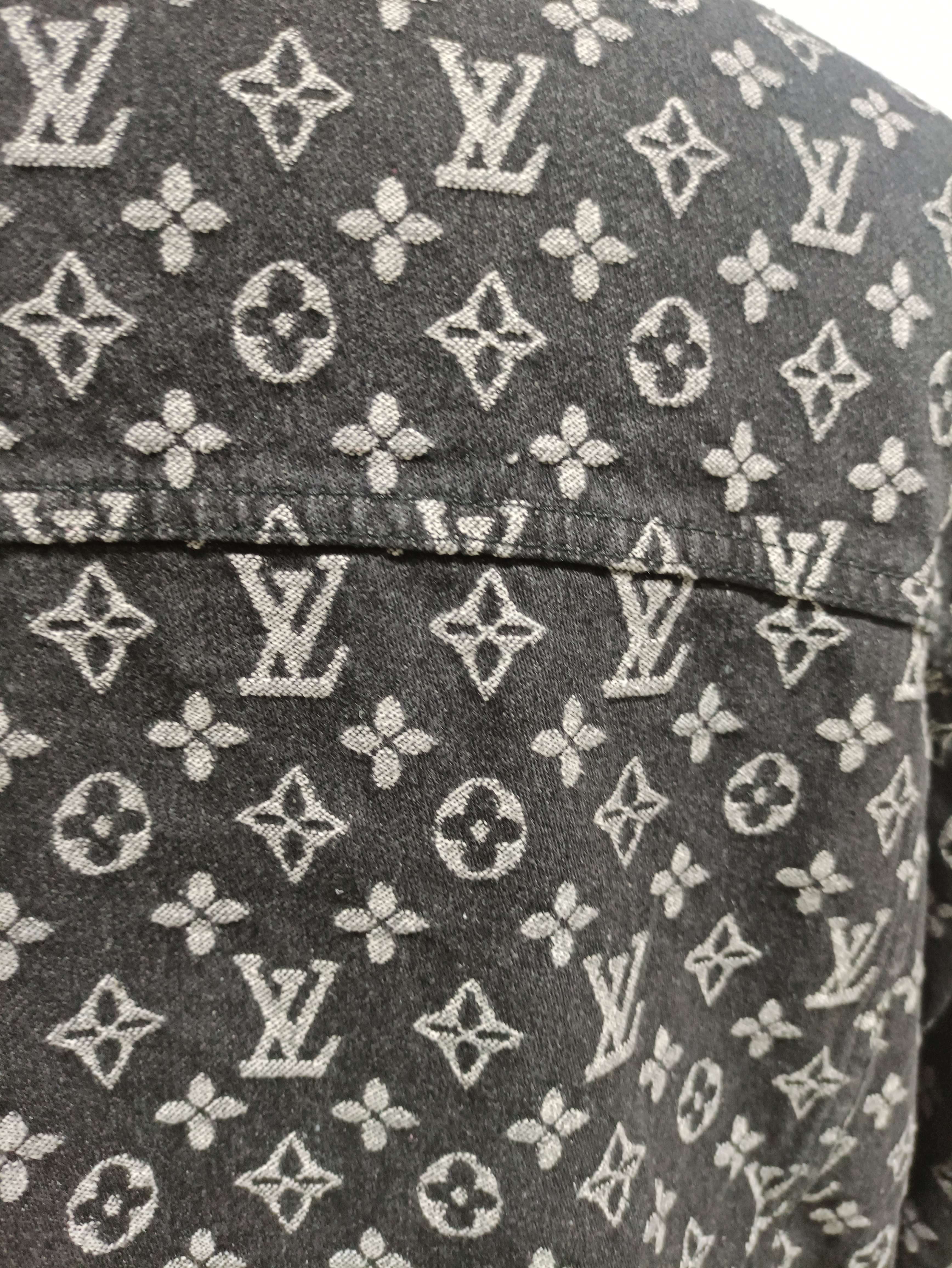 Louis Vuitton all-over simple jacquard logo denim jacket