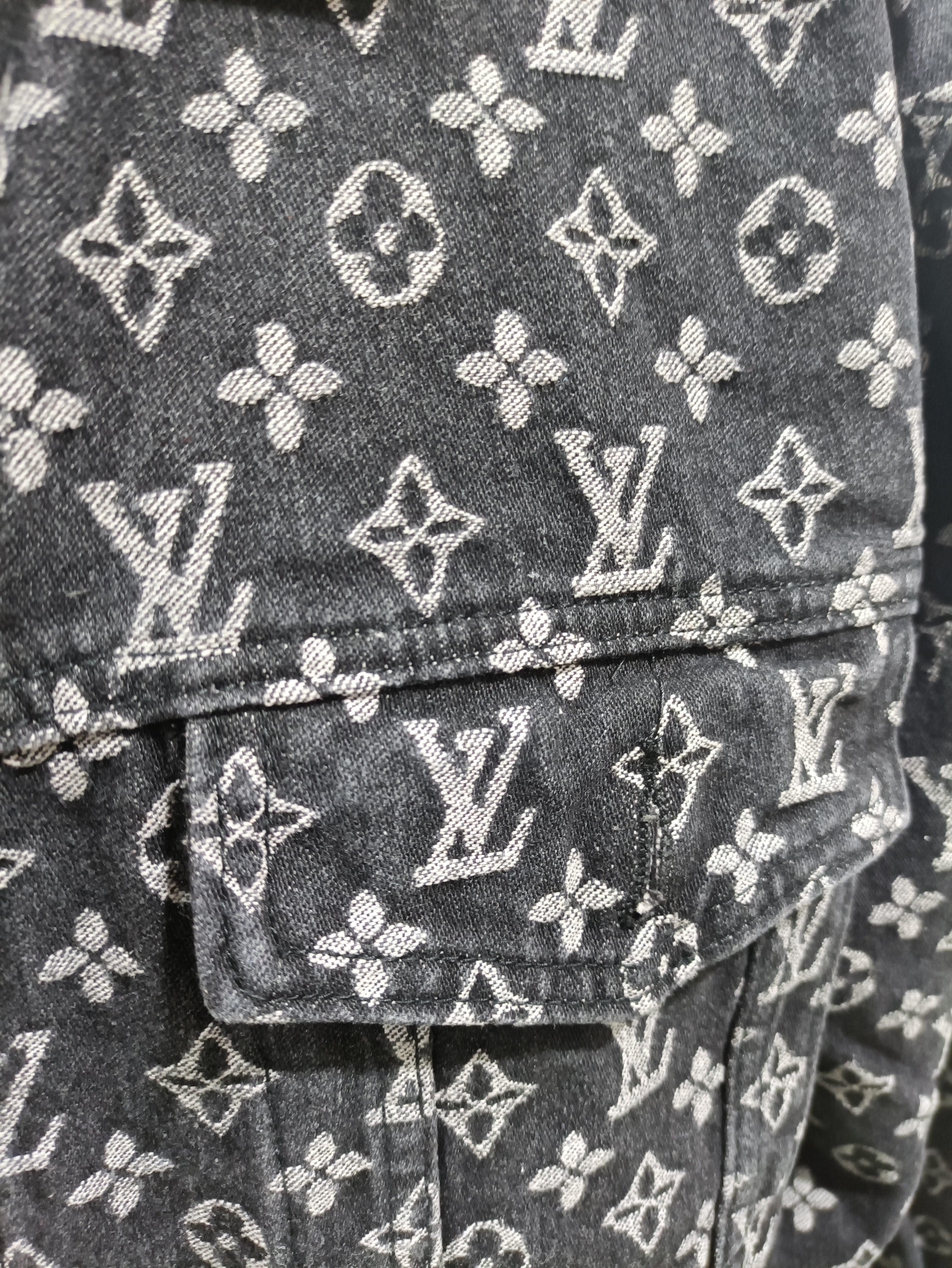 Louis Vuitton all-over simple jacquard logo denim jacket