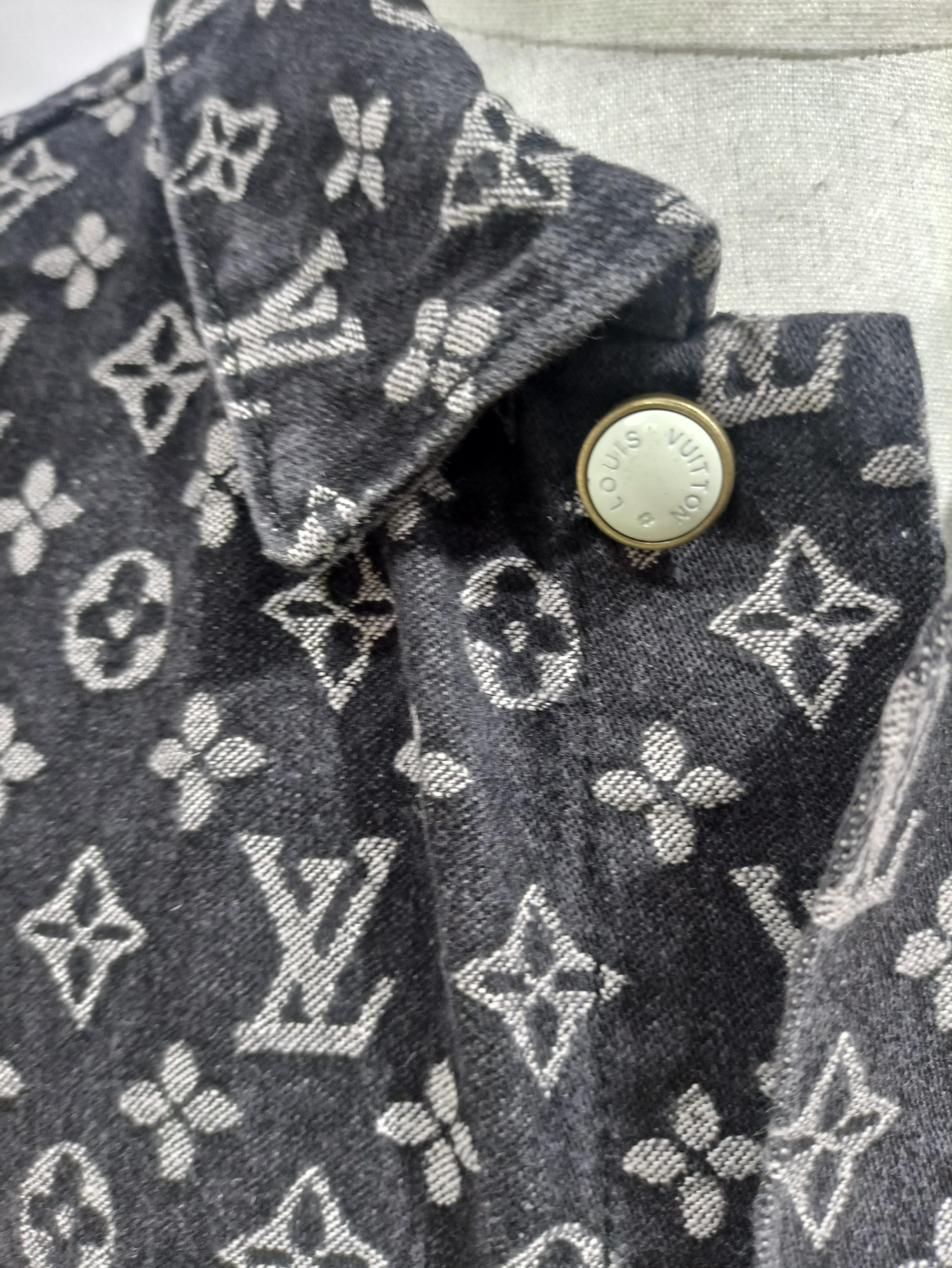 Louis Vuitton all-over simple jacquard logo denim jacket