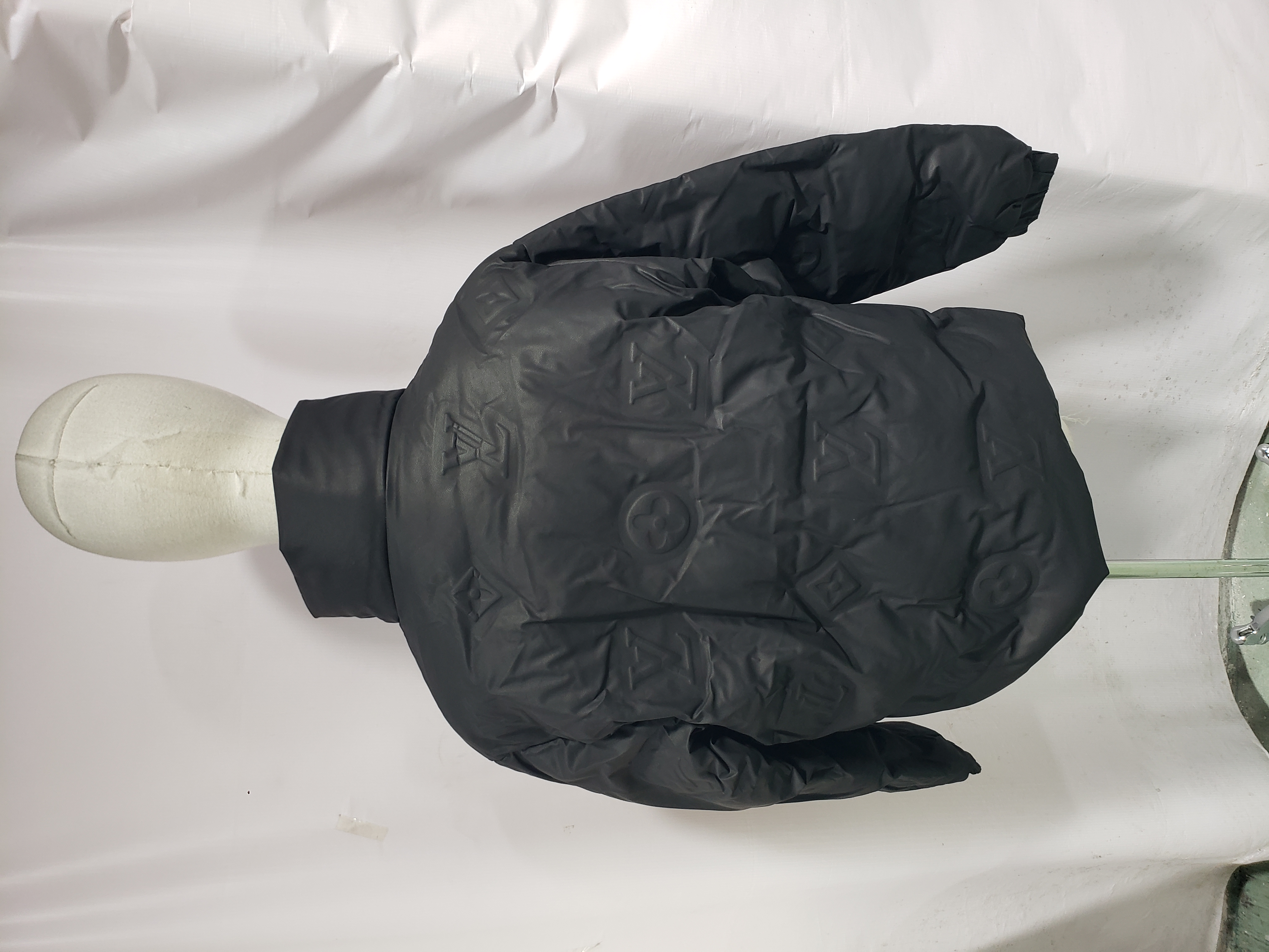 Louis Vuitton Embossed Zipper Down Jacket Black/ Withe