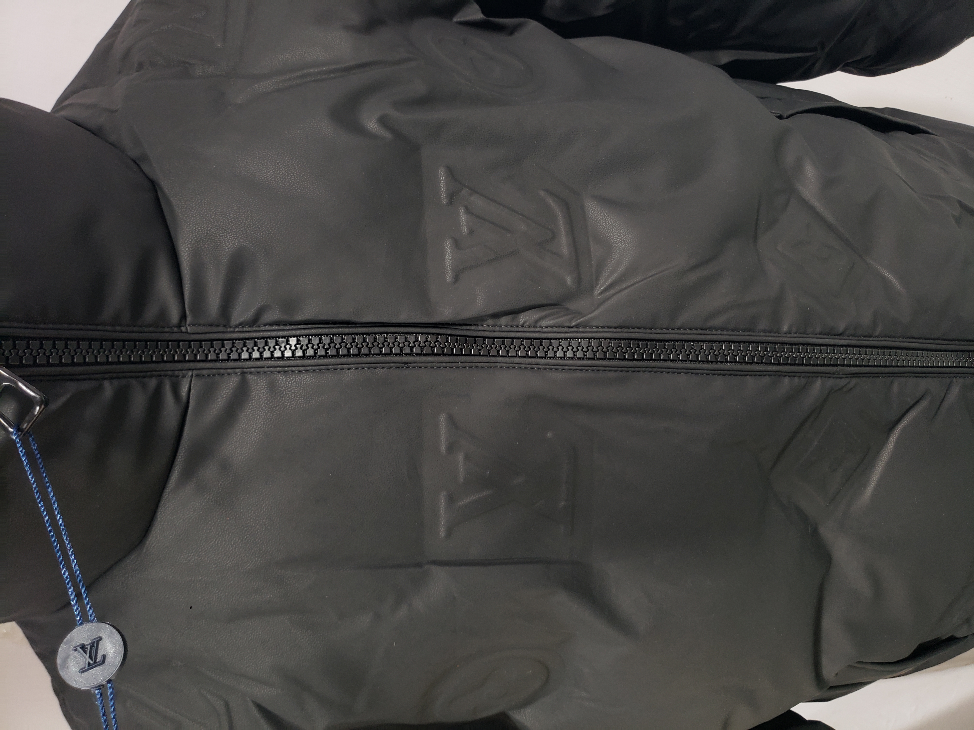 Louis Vuitton Embossed Zipper Down Jacket Black/ Withe