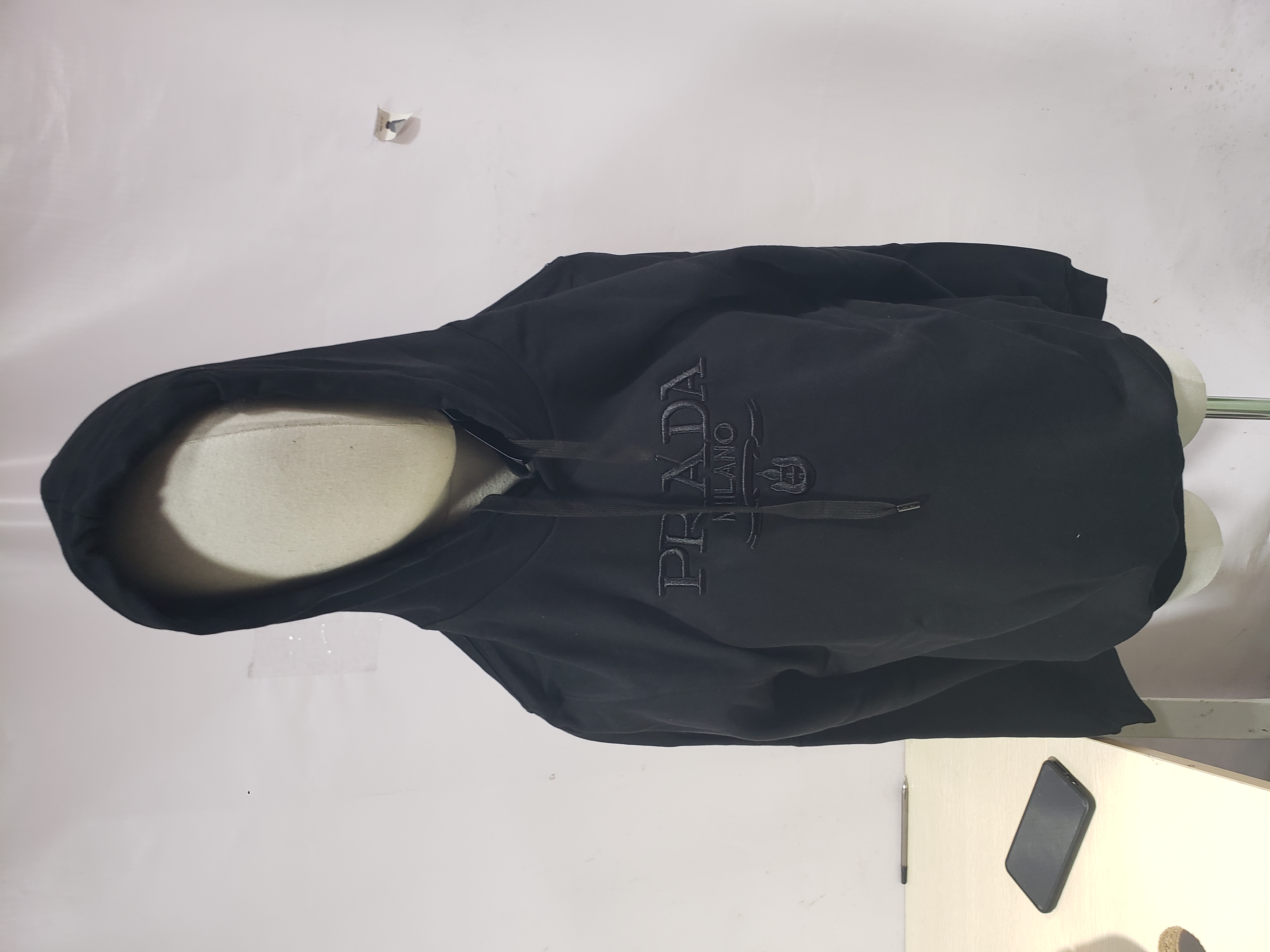 Prada Hooded sweatshirt with embroidered logo on chest Hoodie