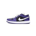 Air Jordan 1 Low Black Purple Splice reps,553558-501 