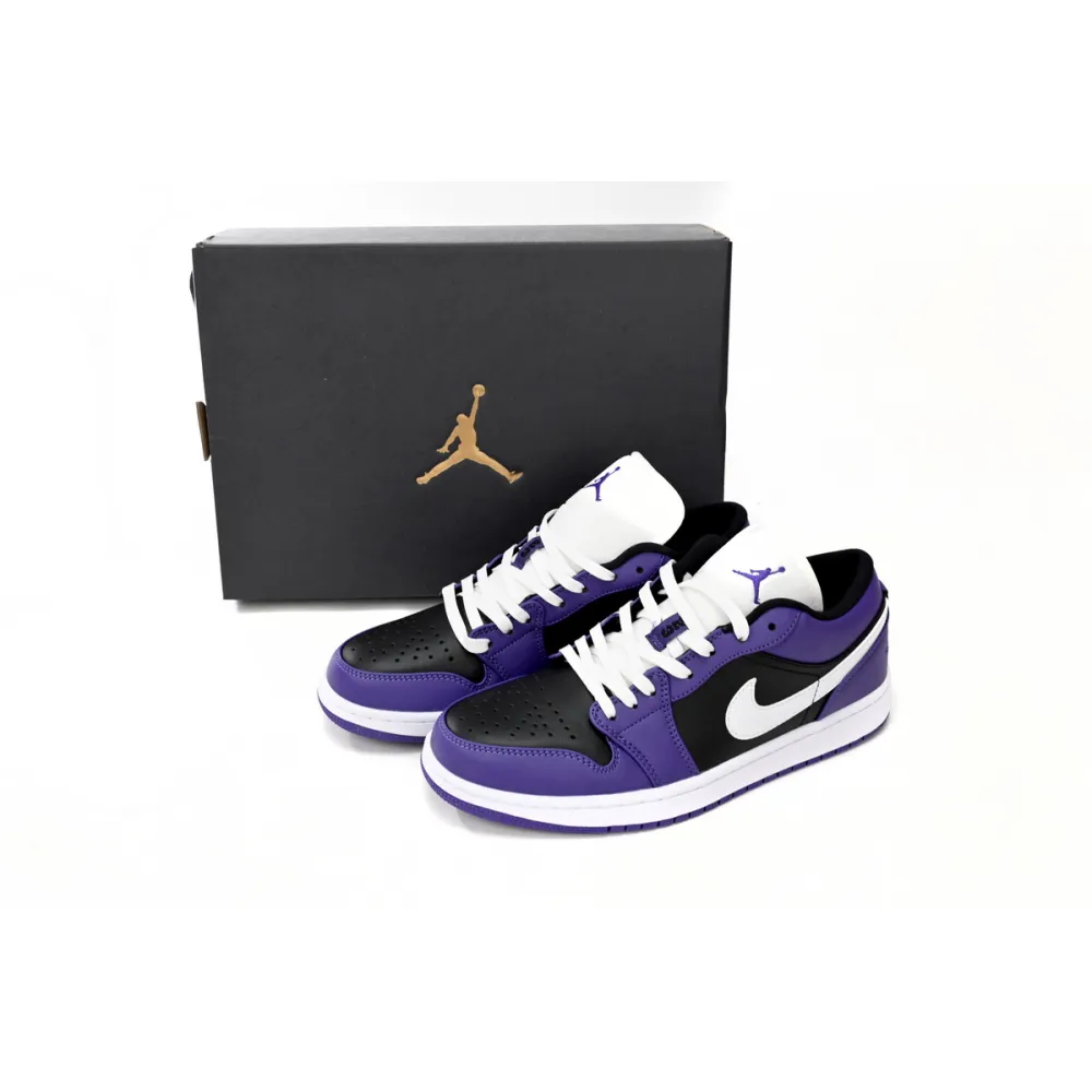 Air Jordan 1 Low Black Purple Splice reps,553558-501 