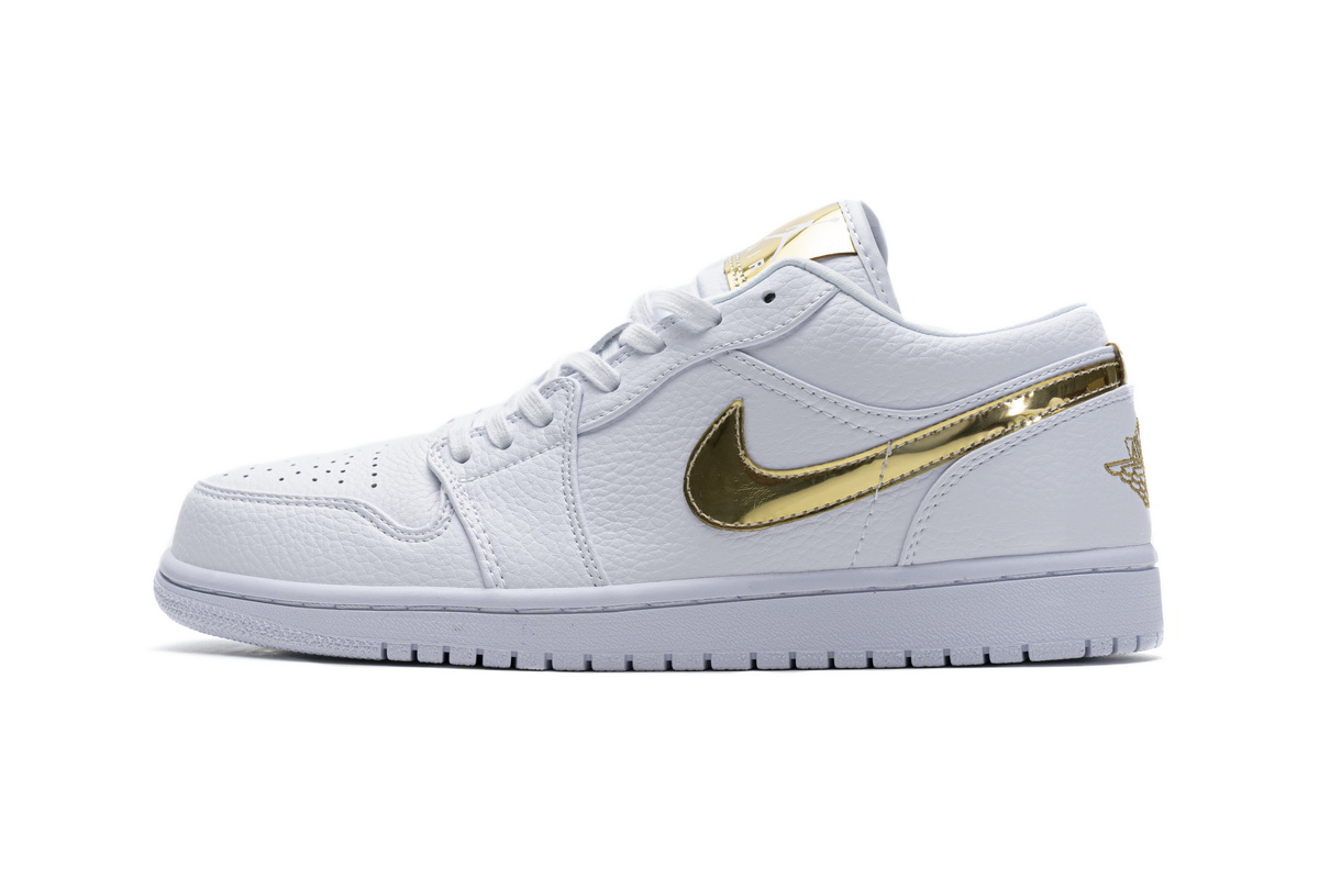 Air Jordan 1 Low White Metallic Gold reps, CZ4776-100