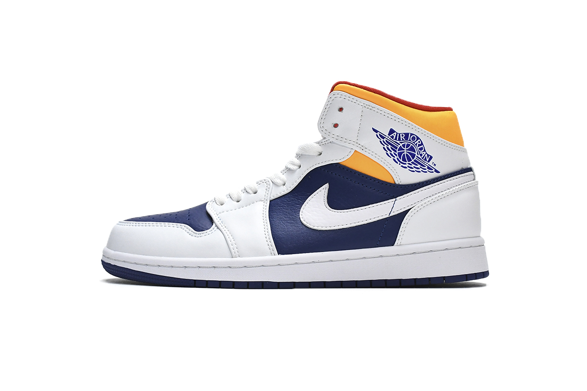 Air Jordan 1 Mid White Deep Royal Blue reps,554724-131