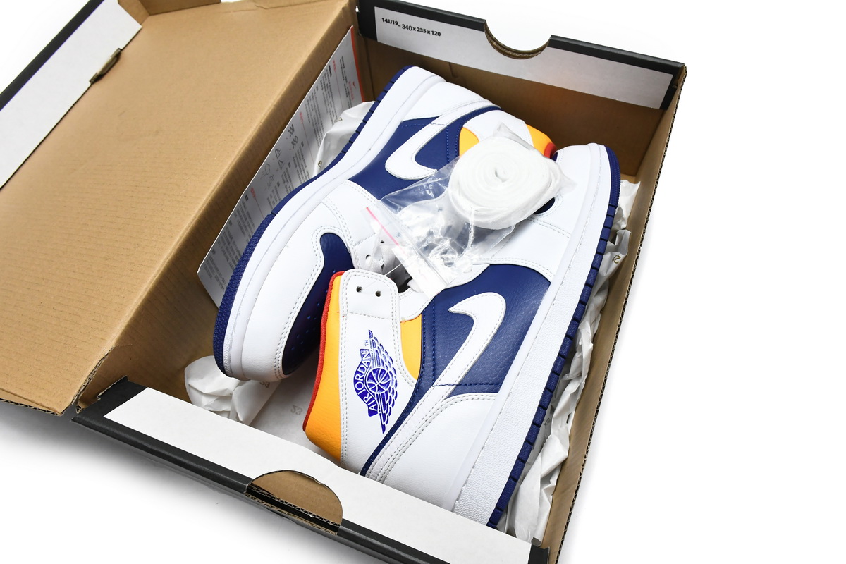 Air Jordan 1 Mid White Deep Royal Blue reps,554724-131