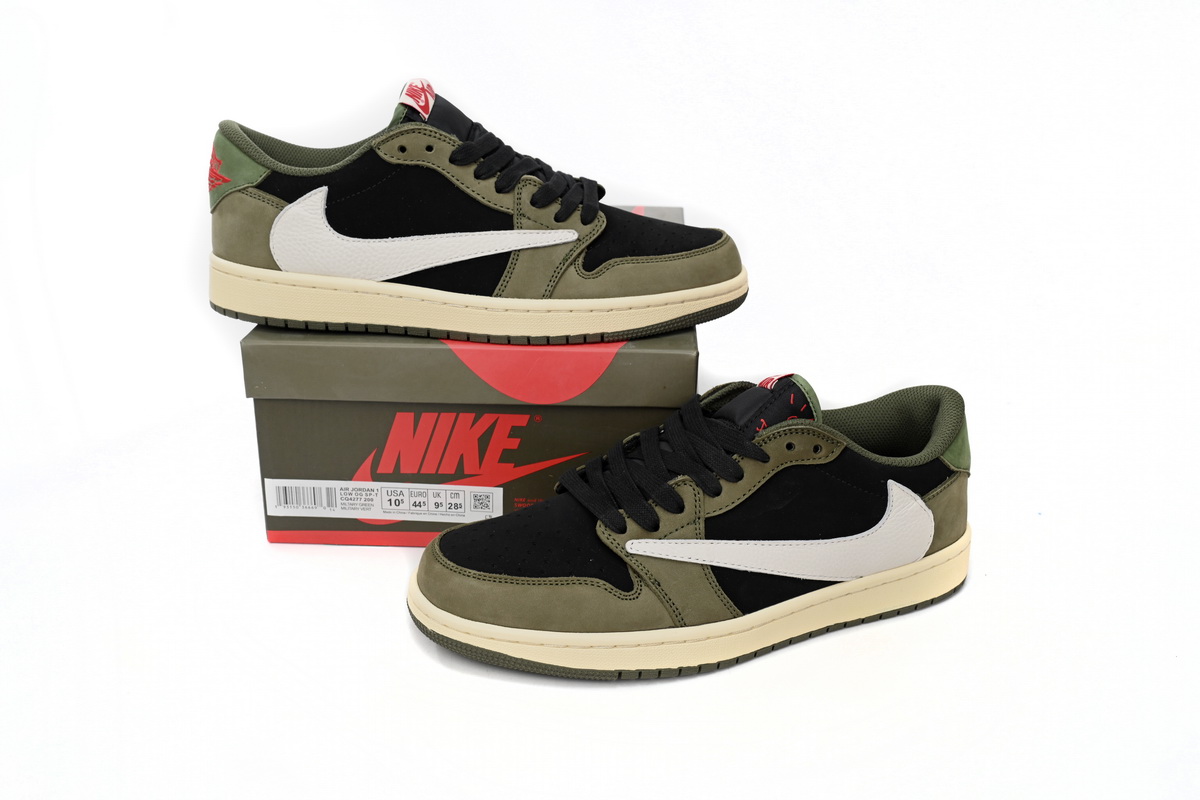 Travis Scott x Air Jordan 1 Low Green Barb reps,CQ4277-200