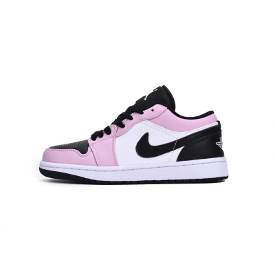 Air Jordan 1 Retro Low（GS）White Pink reps,554723-601 01