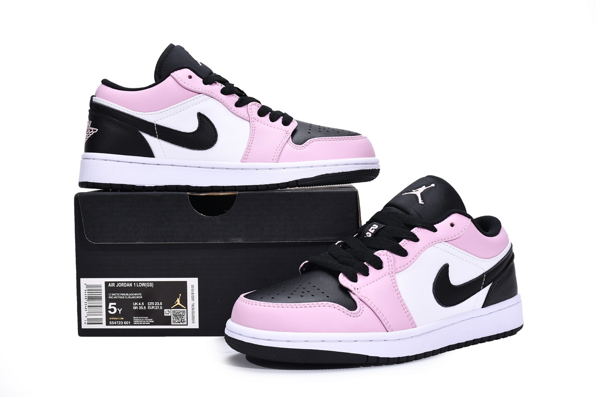 Air Jordan 1 Retro Low（GS）White Pink reps,554723-601